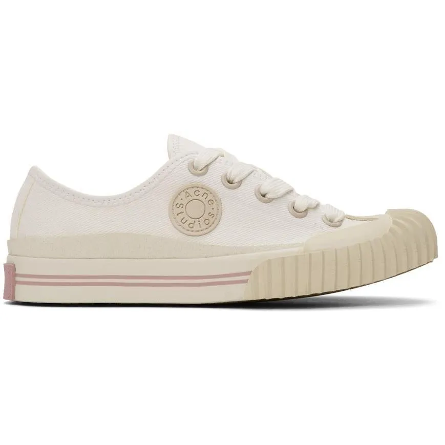 Acne Studios White Canvas Logo Patch Sneakers