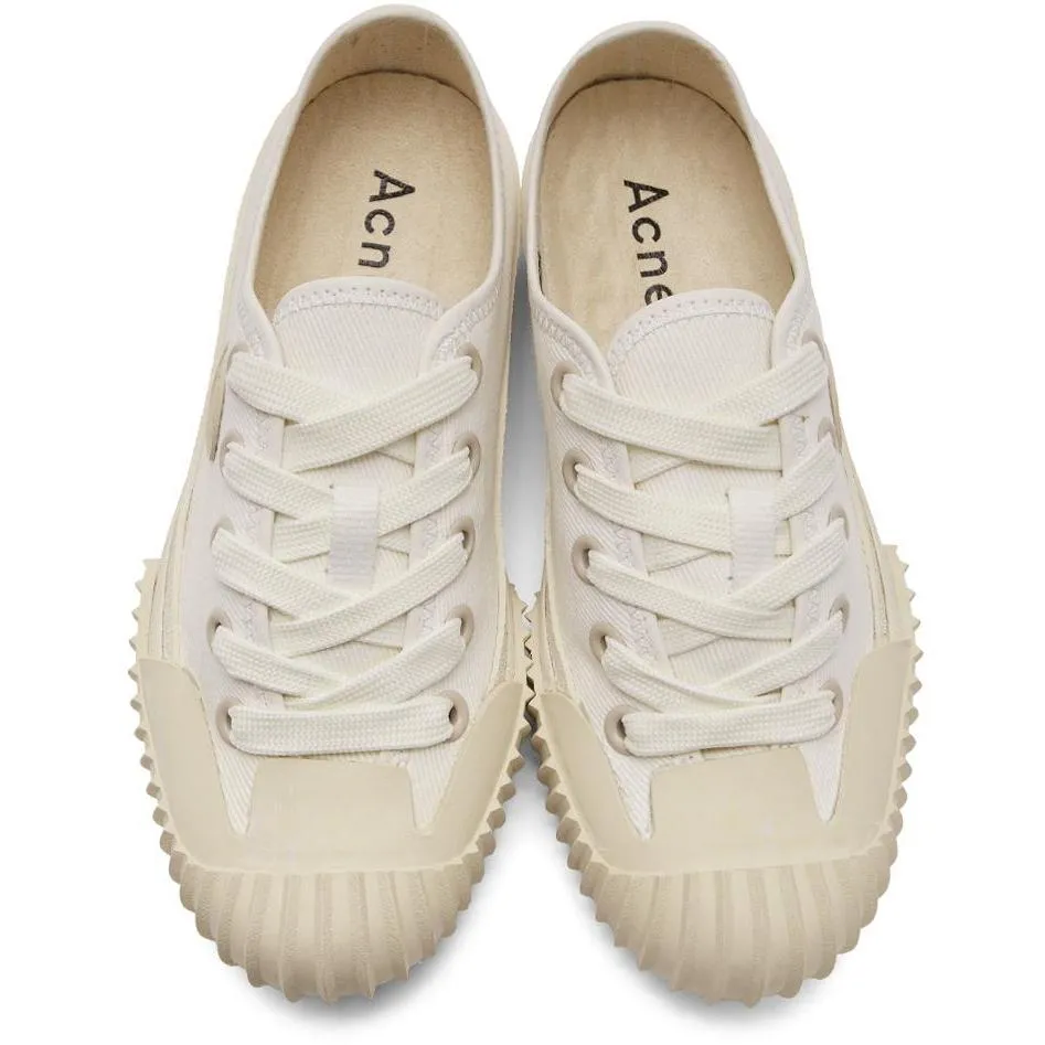Acne Studios White Canvas Logo Patch Sneakers