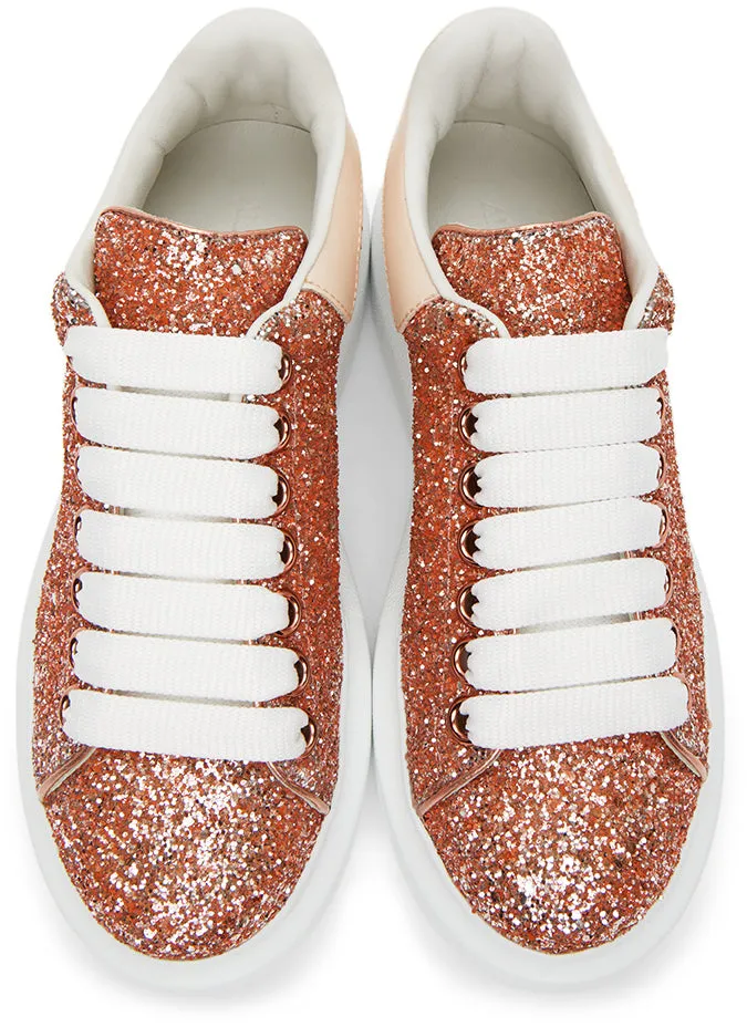Alexander McQueen Pink Galaxy Glitter Oversized Sneakers