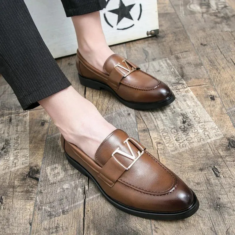 Casual Leather Buckled Men Loafers