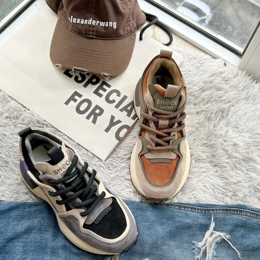 Chic Chunky Lace-up Board Sneakers
