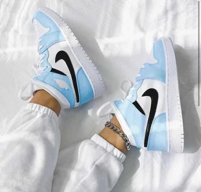 Custom Air Jordan 1 Blue Black Low