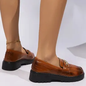 Dames Preppy Geometrische Loafers - Slip-on met rubberen zool en licht accent