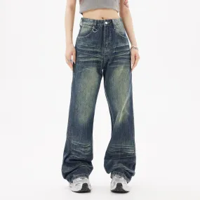Distressed High Street Fashion Jeans – Trendy American Style for Teenagers