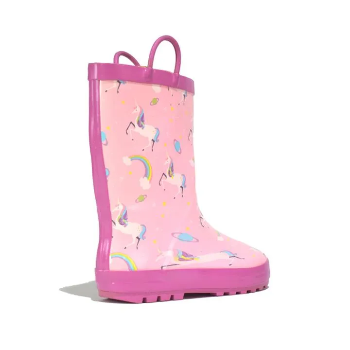 Girls Wellington Boots Rainy Snow Pink