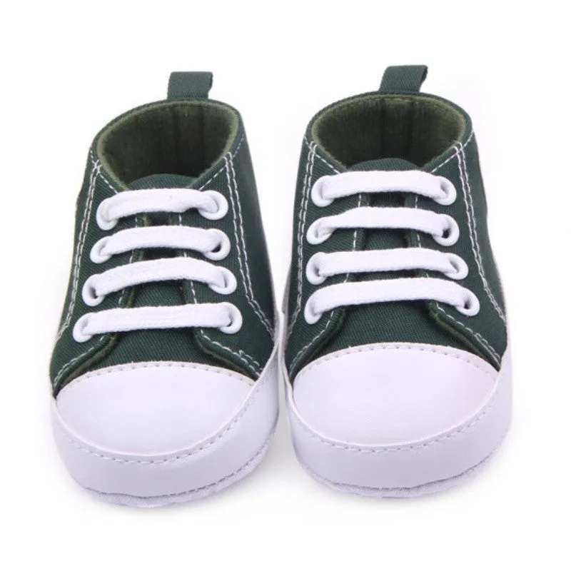 Infant Toddler Canvas Sneakers Baby Boy Soft Sole Crib Shoes First Walkers for 0-12M