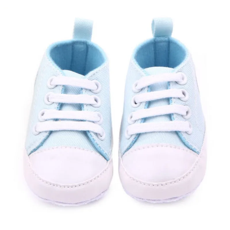Infant Toddler Canvas Sneakers Baby Boy Soft Sole Crib Shoes First Walkers for 0-12M