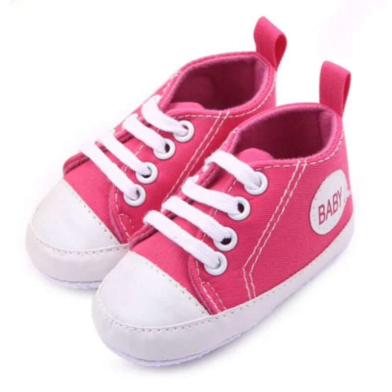 Infant Toddler Canvas Sneakers Baby Boy Soft Sole Crib Shoes First Walkers for 0-12M