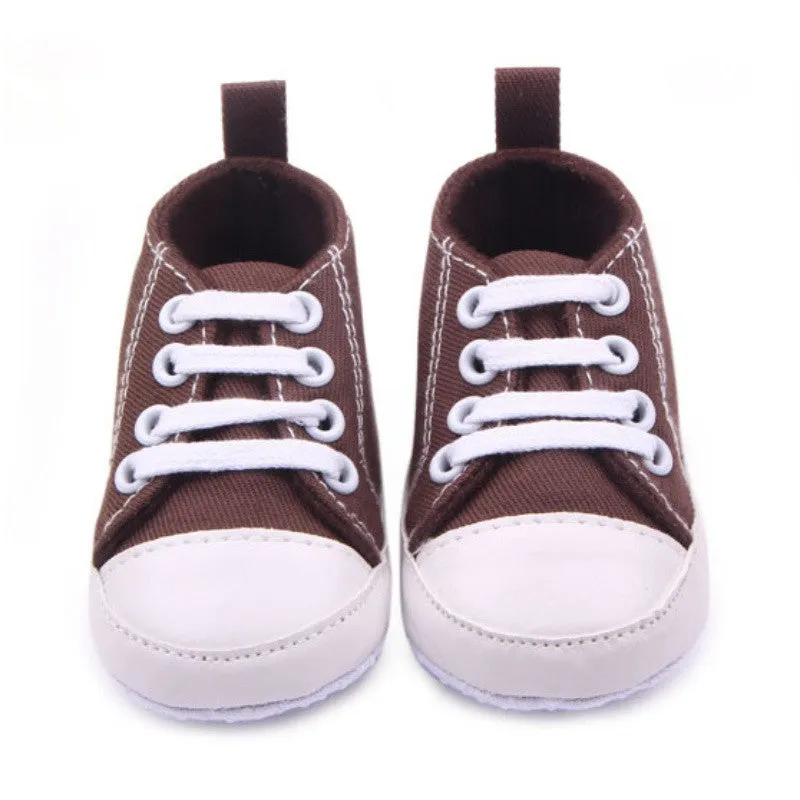 Infant Toddler Canvas Sneakers Baby Boy Soft Sole Crib Shoes First Walkers for 0-12M