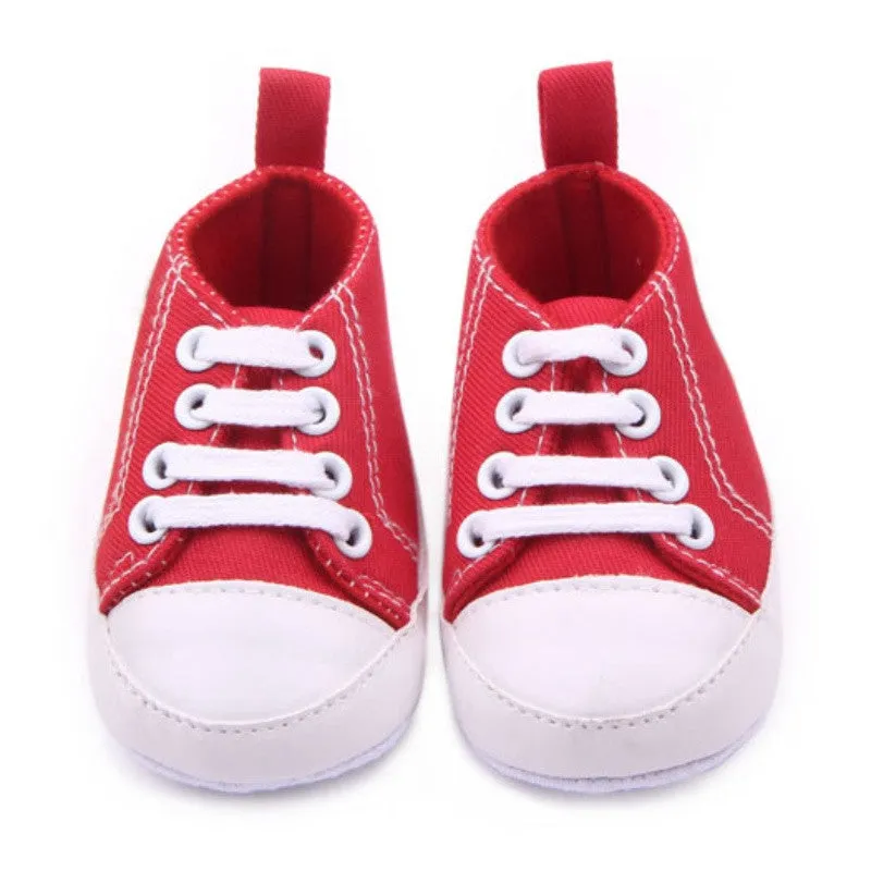 Infant Toddler Canvas Sneakers Baby Boy Soft Sole Crib Shoes First Walkers for 0-12M