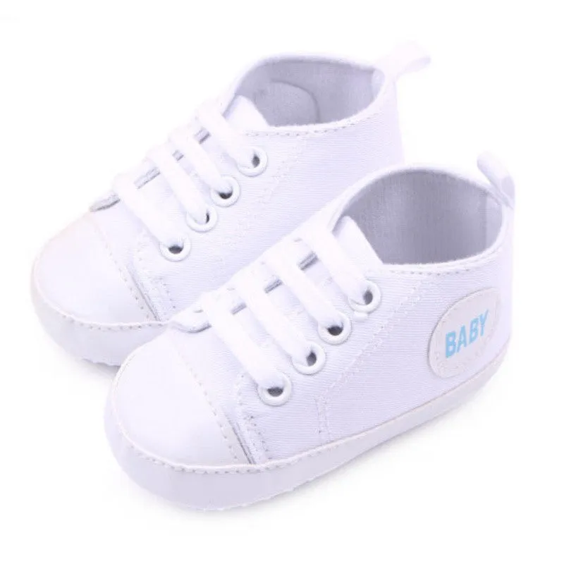 Infant Toddler Canvas Sneakers Baby Boy Soft Sole Crib Shoes First Walkers for 0-12M
