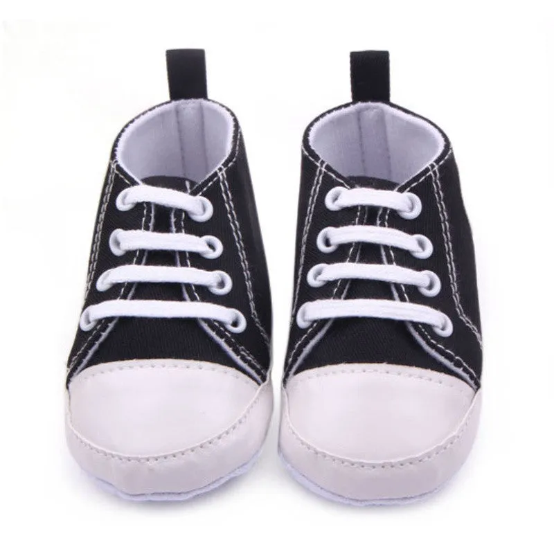 Infant Toddler Canvas Sneakers Baby Boy Soft Sole Crib Shoes First Walkers for 0-12M