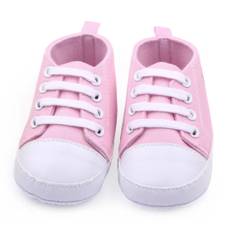 Infant Toddler Canvas Sneakers Baby Boy Soft Sole Crib Shoes First Walkers for 0-12M