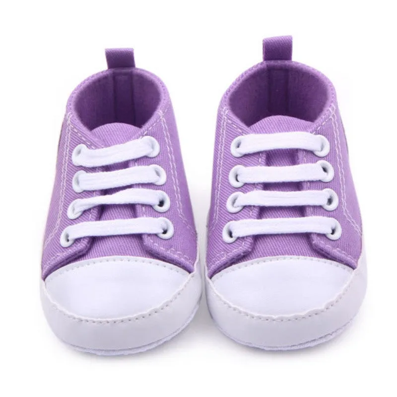 Infant Toddler Canvas Sneakers Baby Boy Soft Sole Crib Shoes First Walkers for 0-12M