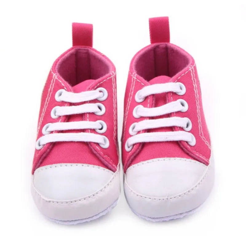 Infant Toddler Canvas Sneakers Baby Boy Soft Sole Crib Shoes First Walkers for 0-12M