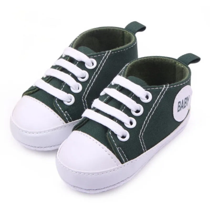 Infant Toddler Canvas Sneakers Baby Boy Soft Sole Crib Shoes First Walkers for 0-12M
