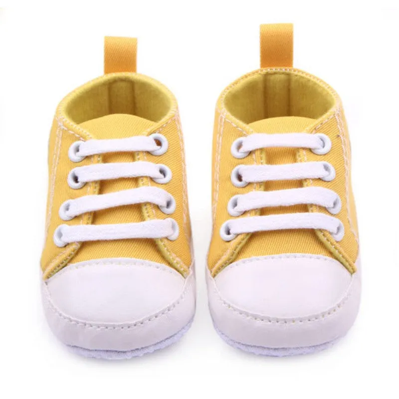 Infant Toddler Canvas Sneakers Baby Boy Soft Sole Crib Shoes First Walkers for 0-12M