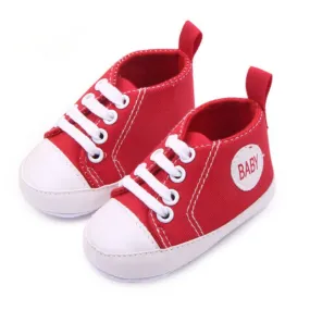 Infant Toddler Canvas Sneakers Baby Boy Soft Sole Crib Shoes First Walkers for 0-12M