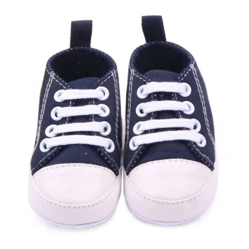 Infant Toddler Canvas Sneakers Baby Boy Soft Sole Crib Shoes First Walkers for 0-12M