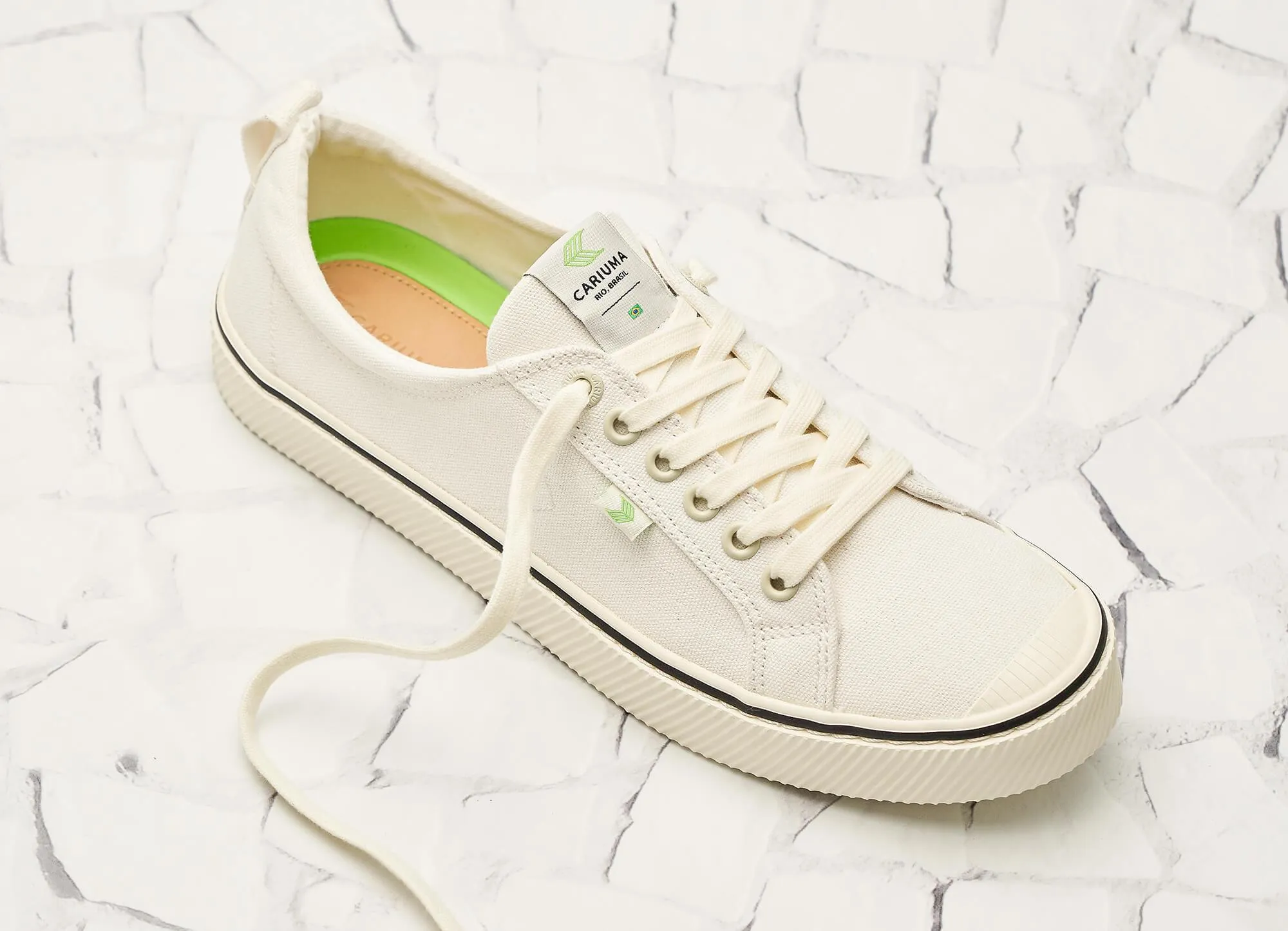 OCA Low Stripe White Canvas Sneaker Men