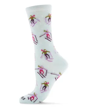 Skiing Paradise Bamboo Blend Crew Socks