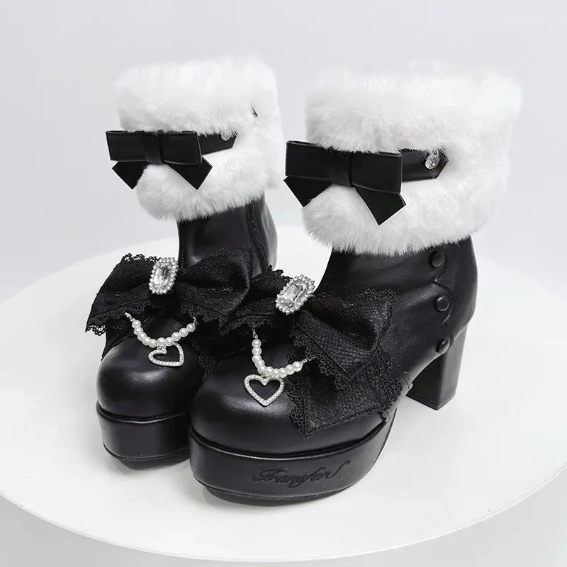 Snow Sakura Ankle Boots
