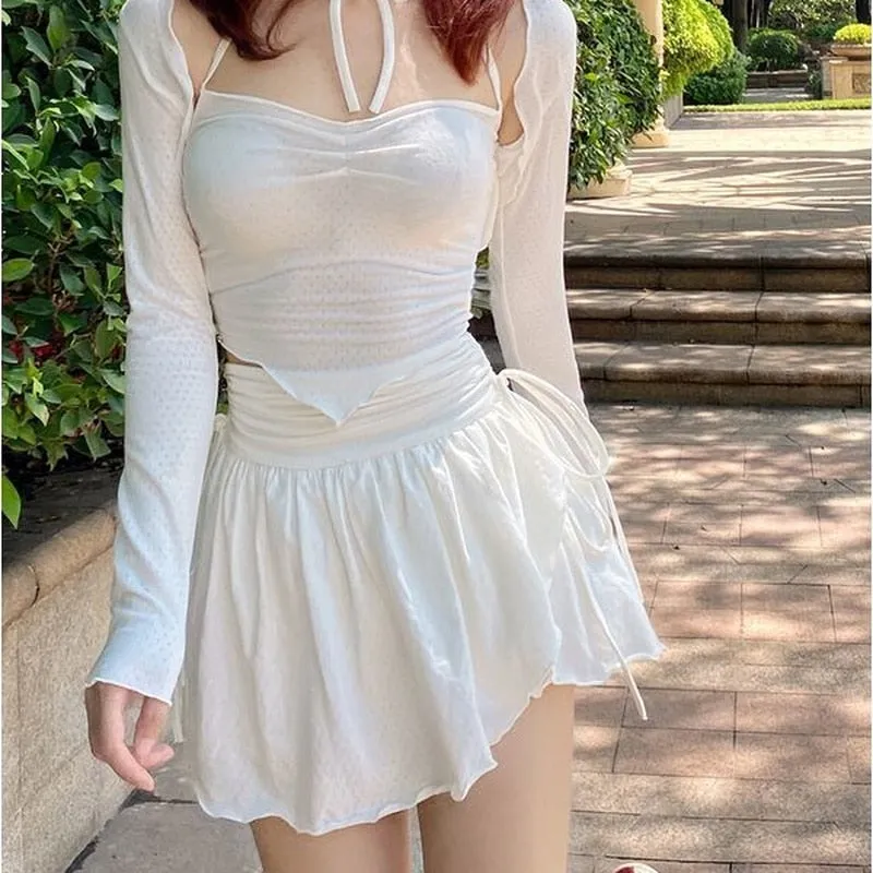 Soft-girl-Stil weißen Rock