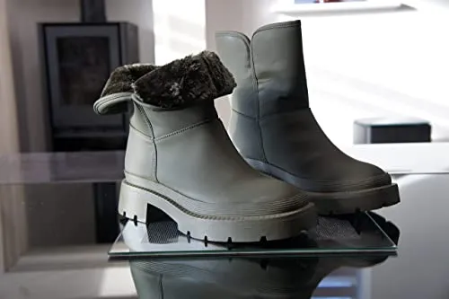 Women Faux Fur Winter Warm Ankle Boots Green style BG-908